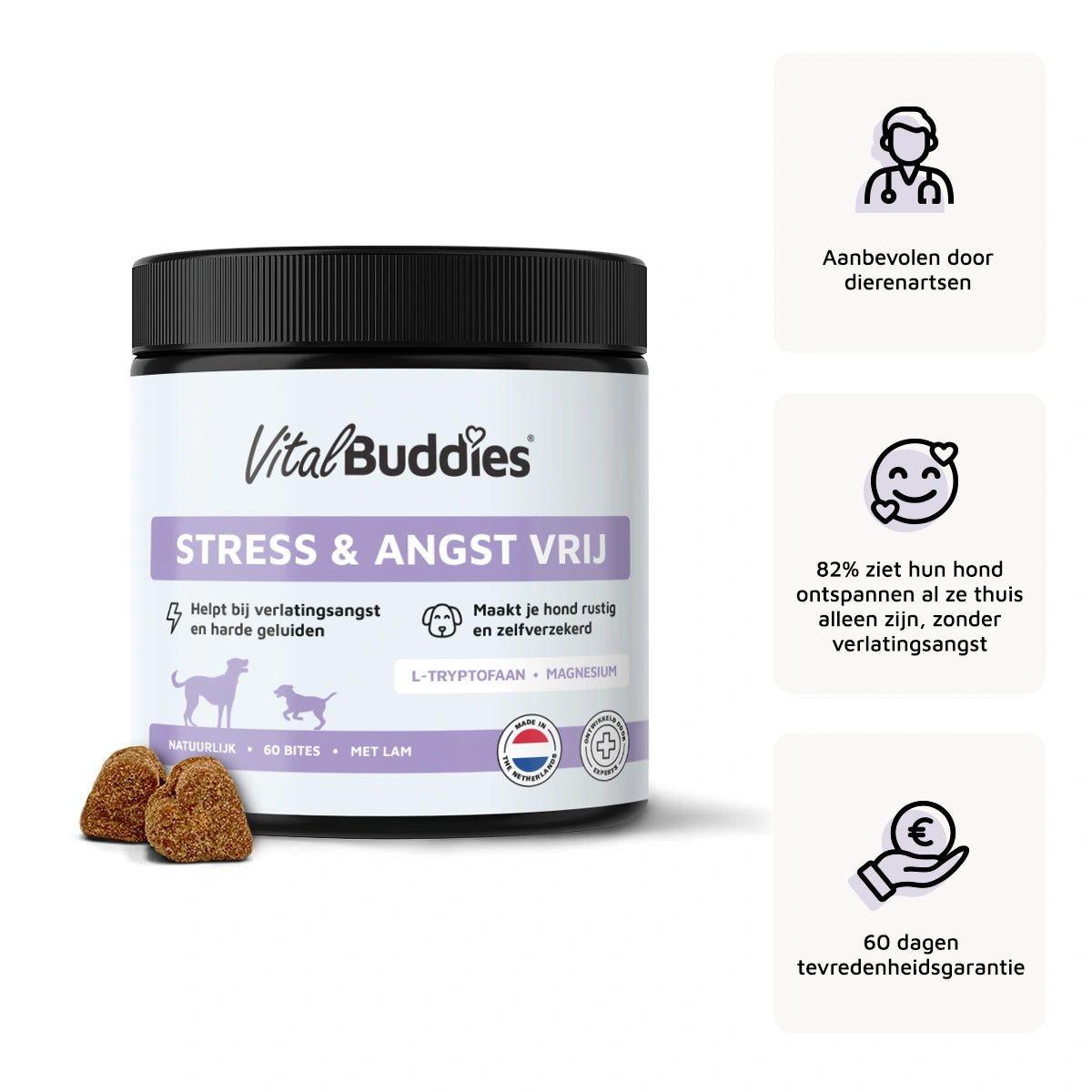 Stress & Angst Vrij - 60 bites